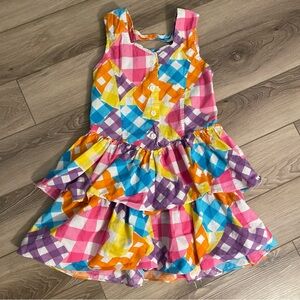 Vintage Sister Be Cool Girl’s SM 7-8 Colorful Geometric Patterned Layer Dress